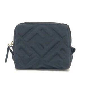 FENDI 8N0179 FF logo Zucca embossed Makeup Pouch Cosmetics Pouch Small Item Case